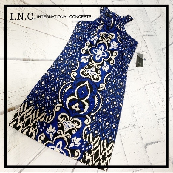 I.N.C. INTERNATIONAL CONCEPTS Dress Flower Ikat - Picture 1 of 5